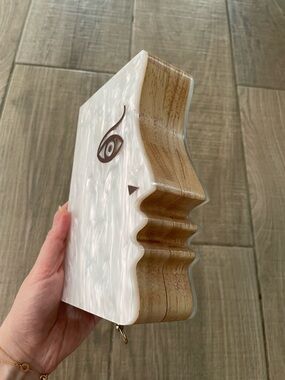 NWOT 👜White Pearl Acrylic & Wood Bag